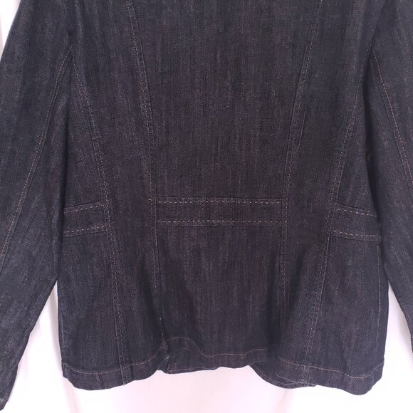 Yuva Navy Blue Button Long Sleeve Denim Jean Jacket Size XL - Picture 13 of 13